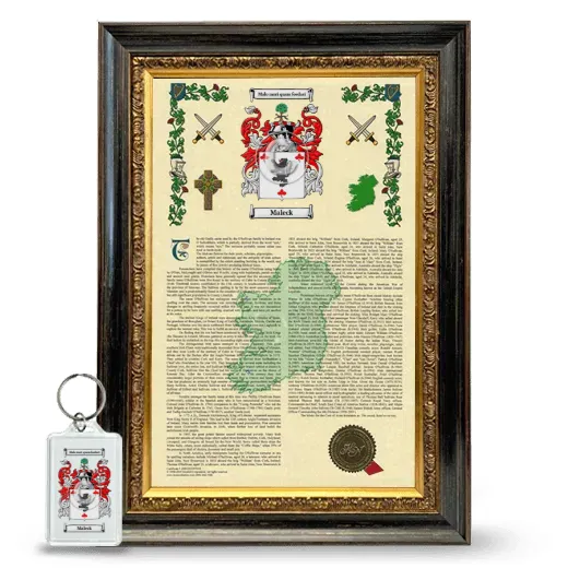 Maleck Framed Armorial History and Keychain - Heirloom