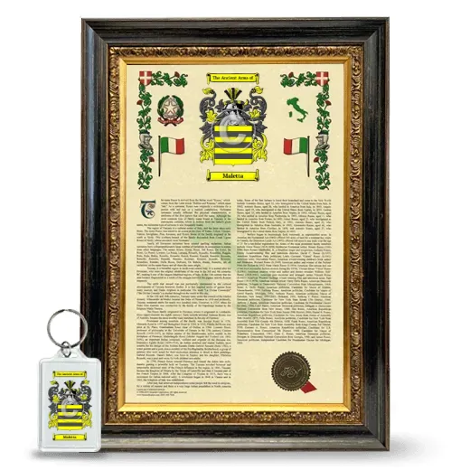 Maletta Framed Armorial History and Keychain - Heirloom