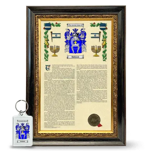 Maliniak Framed Armorial History and Keychain - Heirloom