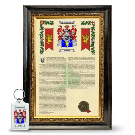 Manbay Framed Armorial History and Keychain - Heirloom