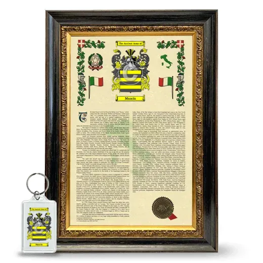 Mancin Framed Armorial History and Keychain - Heirloom