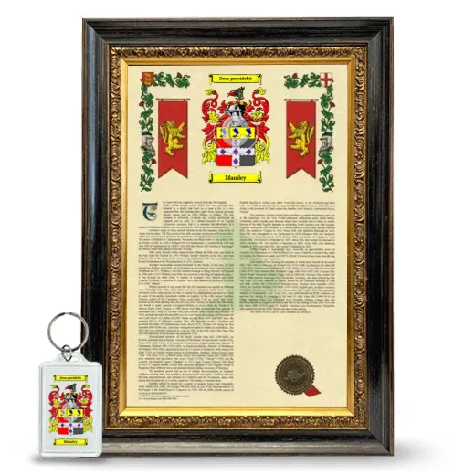 Mandey Framed Armorial History and Keychain - Heirloom