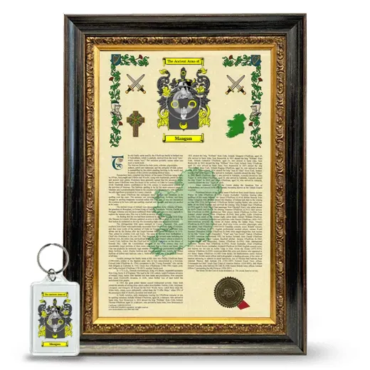 Mangan Framed Armorial History and Keychain - Heirloom