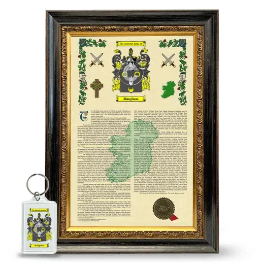 Mangham Framed Armorial History and Keychain - Heirloom