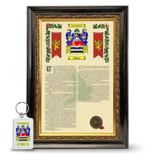Mannor Framed Armorial History and Keychain - Heirloom