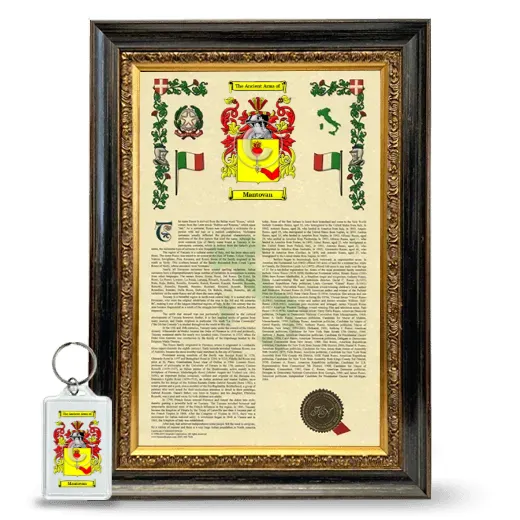 Mantovan Framed Armorial History and Keychain - Heirloom