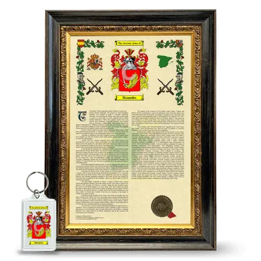 Manueles Framed Armorial History and Keychain - Heirloom