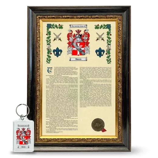 Marais Framed Armorial History and Keychain - Heirloom