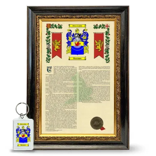 Marcones Framed Armorial History and Keychain - Heirloom