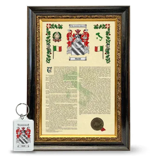 Mariñi Framed Armorial History and Keychain - Heirloom