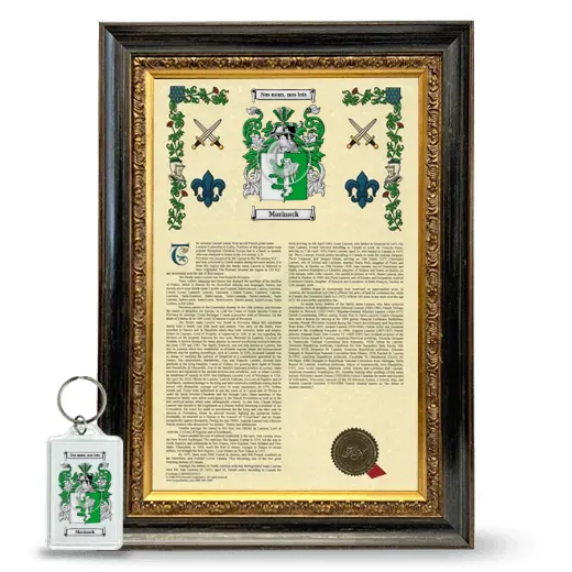 Marinack Framed Armorial History and Keychain - Heirloom