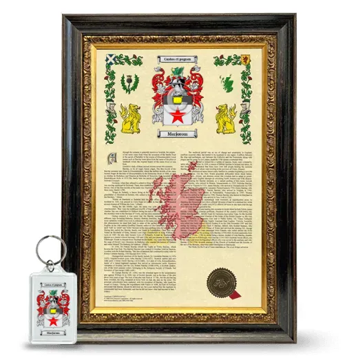 Marjorom Framed Armorial History and Keychain - Heirloom