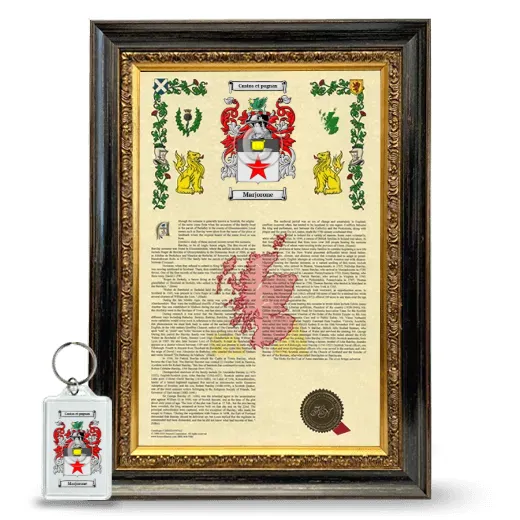 Marjorone Framed Armorial History and Keychain - Heirloom