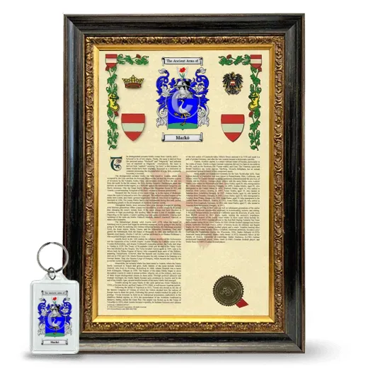 Markó Framed Armorial History and Keychain - Heirloom