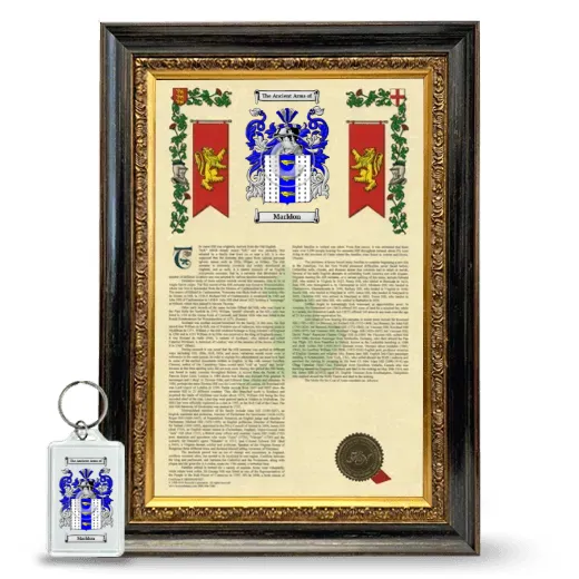 Marldon Framed Armorial History and Keychain - Heirloom