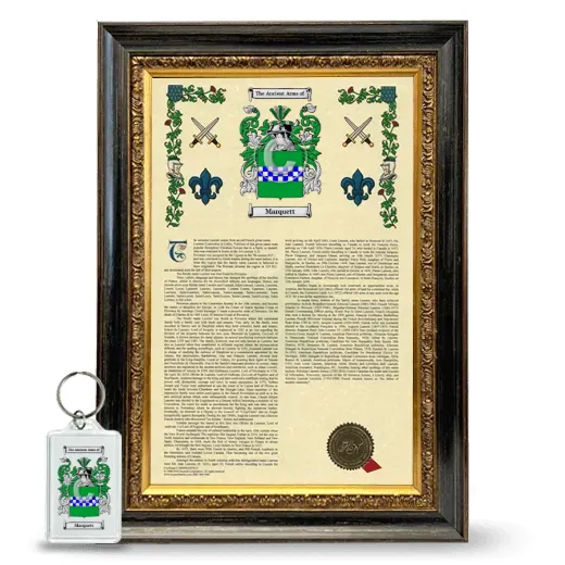 Marquett Framed Armorial History and Keychain - Heirloom