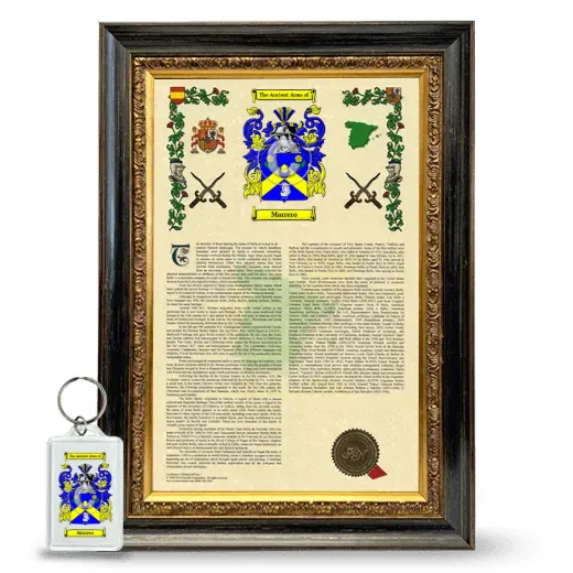 Marrero Framed Armorial History and Keychain - Heirloom