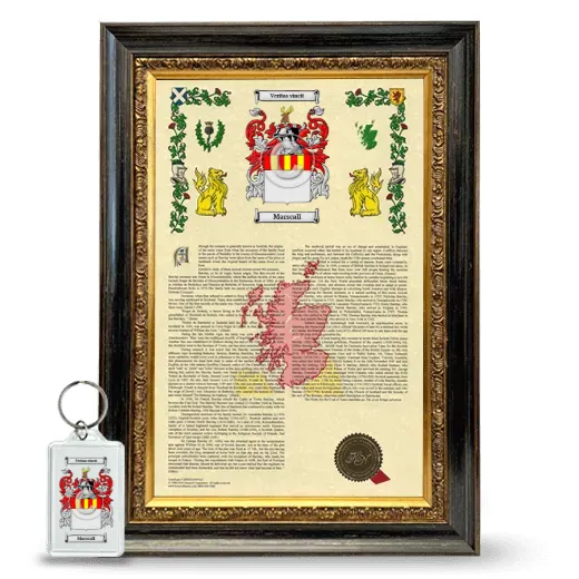 Marscall Framed Armorial History and Keychain - Heirloom