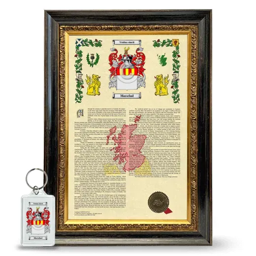 Marschal Framed Armorial History and Keychain - Heirloom