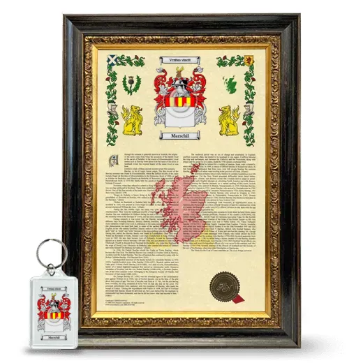 Marschil Framed Armorial History and Keychain - Heirloom