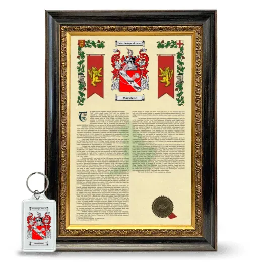 Marsdend Framed Armorial History and Keychain - Heirloom