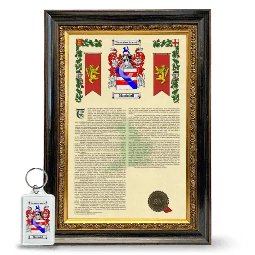 Martindall Framed Armorial History and Keychain - Heirloom