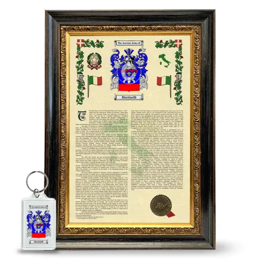 Martinelli Framed Armorial History and Keychain - Heirloom
