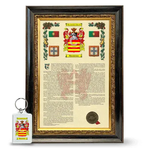Mascarenas Framed Armorial History and Keychain - Heirloom