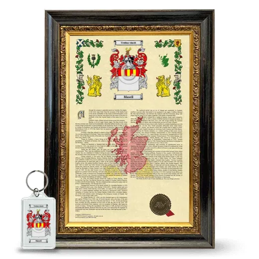 Mascil Framed Armorial History and Keychain - Heirloom