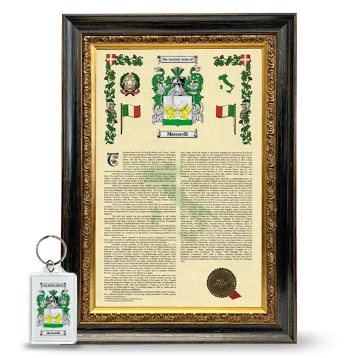Massarelli Framed Armorial History and Keychain - Heirloom