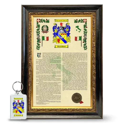 Mastroianni Framed Armorial History and Keychain - Heirloom