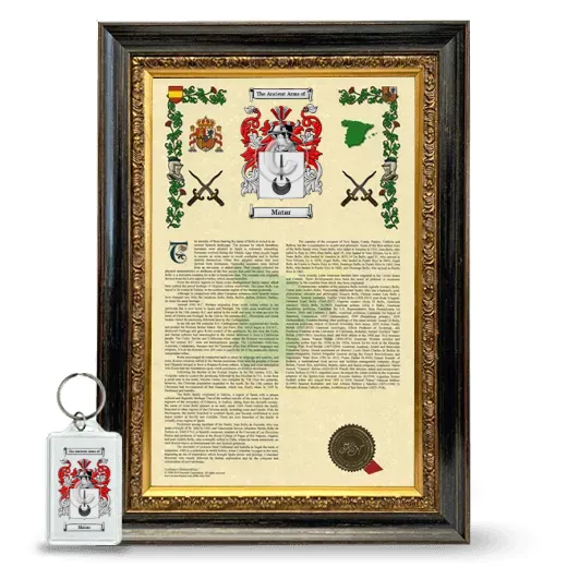 Matar Framed Armorial History and Keychain - Heirloom