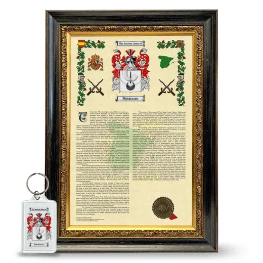 Matarazzo Framed Armorial History and Keychain - Heirloom
