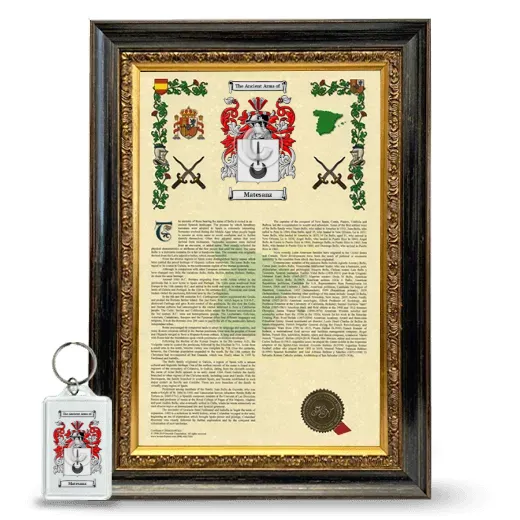 Matesanz Framed Armorial History and Keychain - Heirloom