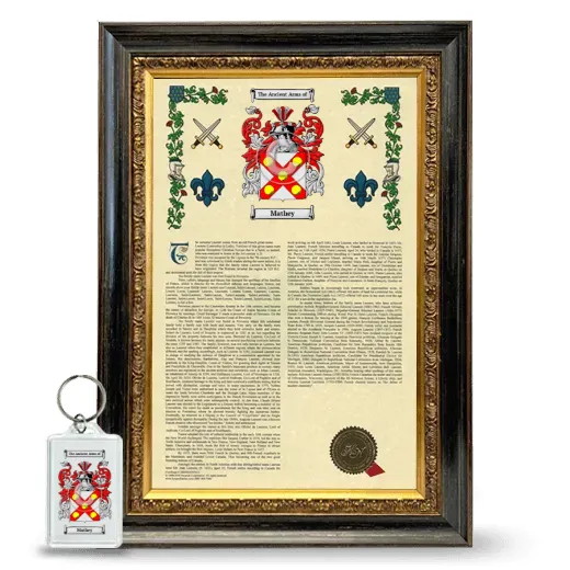 Mathey Framed Armorial History and Keychain - Heirloom