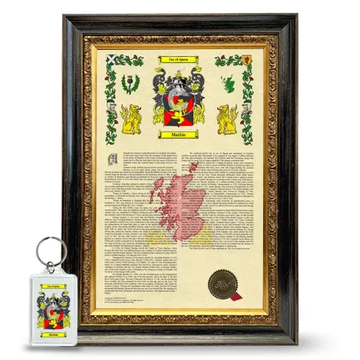 Mathie Framed Armorial History and Keychain - Heirloom