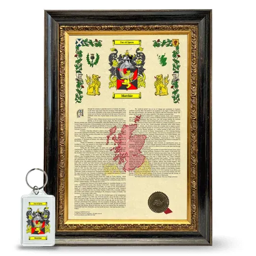 Matthie Framed Armorial History and Keychain - Heirloom