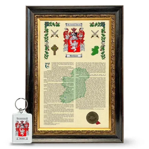 Mattimoe Framed Armorial History and Keychain - Heirloom