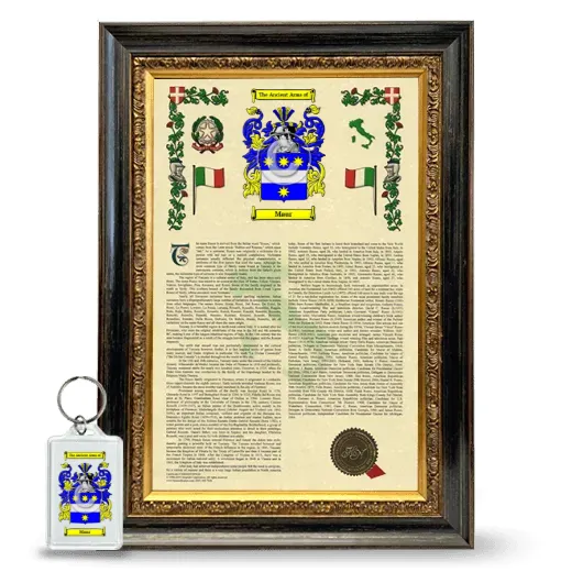 Maur Framed Armorial History and Keychain - Heirloom