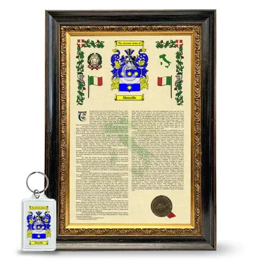 Maurello Framed Armorial History and Keychain - Heirloom