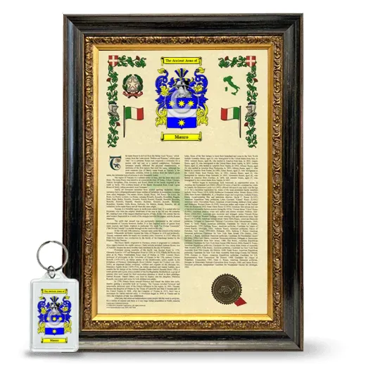 Mauro Framed Armorial History and Keychain - Heirloom