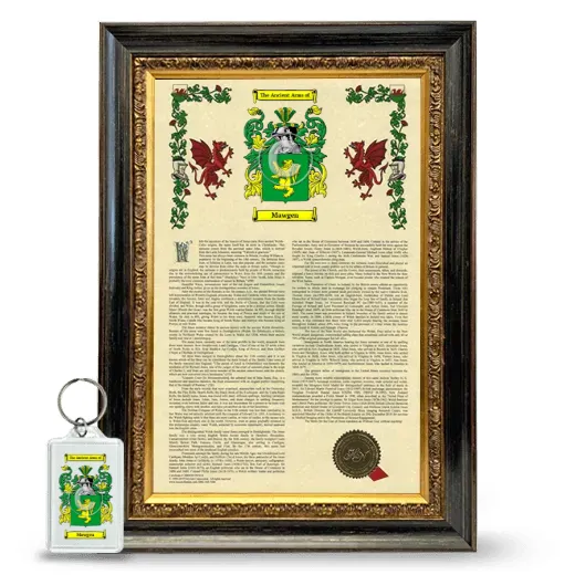 Mawgen Framed Armorial History and Keychain - Heirloom