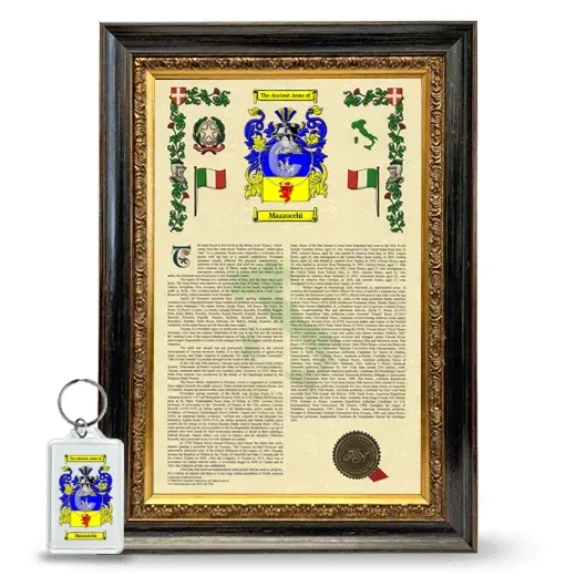 Mazzocchi Framed Armorial History and Keychain - Heirloom