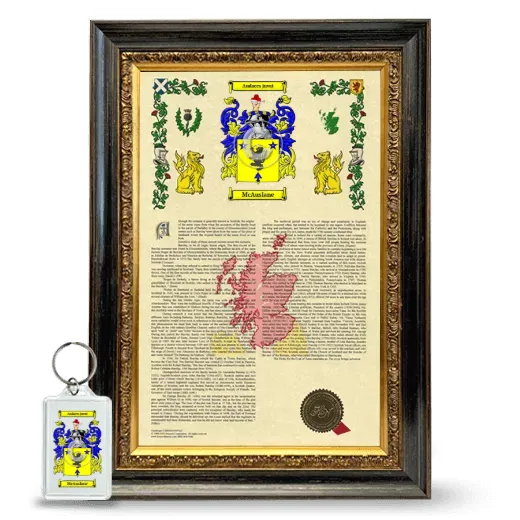 McAuslane Framed Armorial History and Keychain - Heirloom