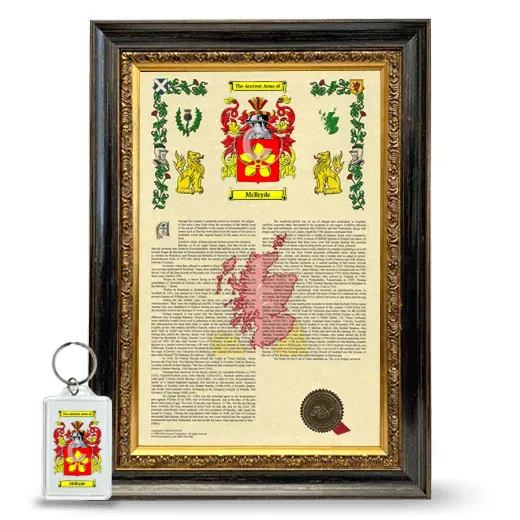 McBryde Framed Armorial History and Keychain - Heirloom