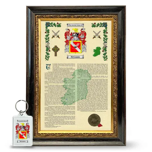 McCannon Framed Armorial History and Keychain - Heirloom