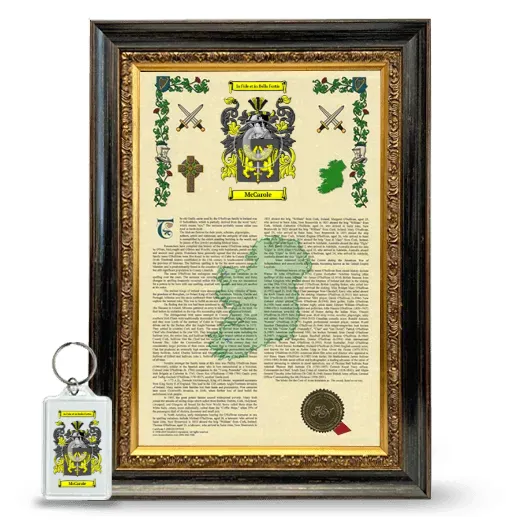McCarole Framed Armorial History and Keychain - Heirloom