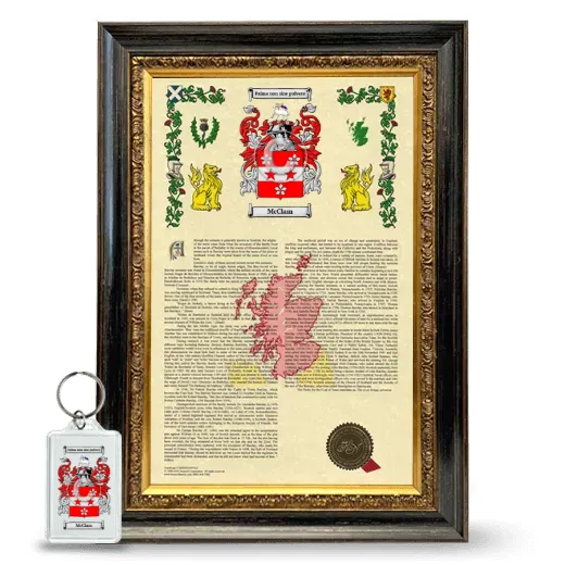 McClam Framed Armorial History and Keychain - Heirloom