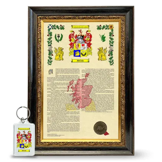 McCoin Framed Armorial History and Keychain - Heirloom