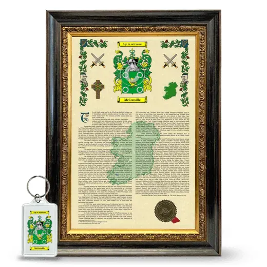 McConville Framed Armorial History and Keychain - Heirloom